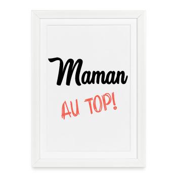 FÊTE DES MÈRES. BONNE FÊTE MAMAN. MAMAN - Affiche encadrée (27 × 37 cm) - blanc - Devant