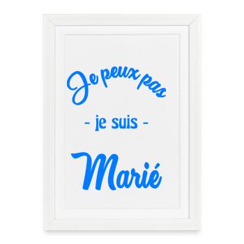 JUST MARRIED. EVJF. SAINT VALENTIN. COUPLE - Affiche encadrée (27 × 37 cm) - blanc - Devant