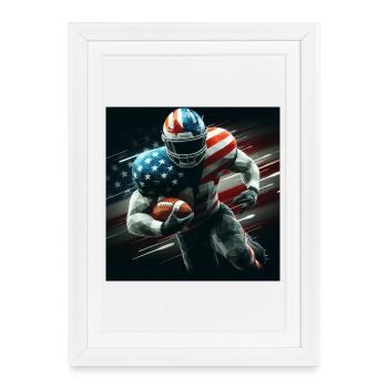 Football américain patriotique - Affiche encadrée (27 × 37 cm) - blanc - Devant