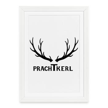 Magnifique cadeau en bois de cerf - idée - Affiche encadrée (27 × 37 cm) - blanc - Devant