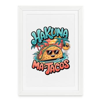 Hakuna Ma-Tacos - Affiche encadrée (27 × 37 cm) - blanc - Devant