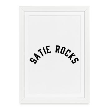 Erik Satie T-shirt drôle de dire - Affiche encadrée (27 × 37 cm) - blanc - Devant