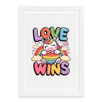 L’amour gagne - Affiche encadrée (27 × 37 cm) - blanc - Devant