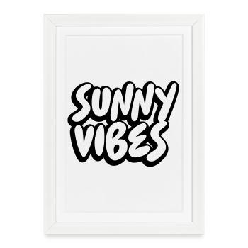 SUNNY VIBES - Framed poster (27 × 37 cm) - white - Front