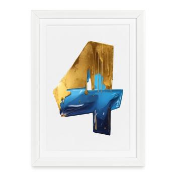 NO. 4 NUMBER 4 COOL 4TH BIRTHDAY - Framed poster (27 × 37 cm) - white - Front