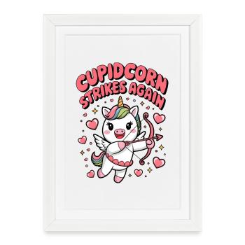 Cupidcorn frappe à nouveau - Affiche encadrée (27 × 37 cm) - blanc - Devant