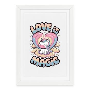Love Is Magic - Framed poster (27 × 37 cm) - white - Front