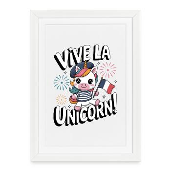 Vive La Unicorn! - Framed poster (27 × 37 cm) - white - Front