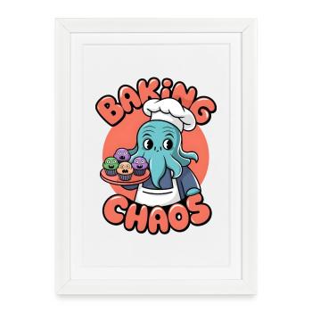 Chaos de cuisson - Affiche encadrée (27 × 37 cm) - blanc - Devant
