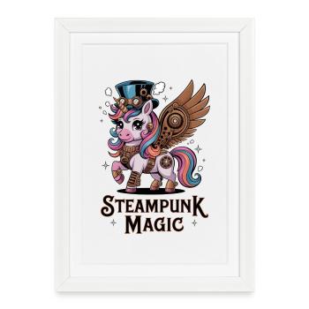 Magie Steampunk - Affiche encadrée (27 × 37 cm) - blanc - Devant