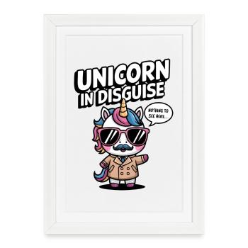 Licorne déguisée - Affiche encadrée (27 × 37 cm) - blanc - Devant