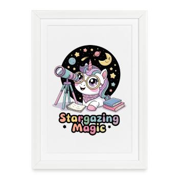Stargazing Magic - Framed poster (27 × 37 cm) - white - Front