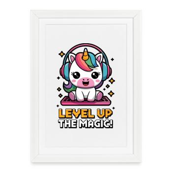 Level Up The Magic! - Framed poster (27 × 37 cm) - white - Front