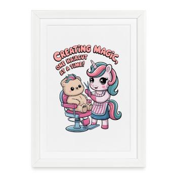 Creating Magic, One Haircut At A Time! - Framed poster (27 × 37 cm) - white - Front