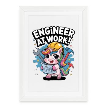 Engineer At Work! - Framed poster (27 × 37 cm) - white - Front