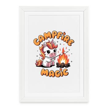 Magie du feu de camp - Affiche encadrée (27 × 37 cm) - blanc - Devant