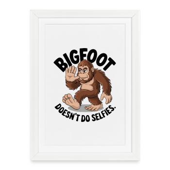 Bigfoot ne fait pas de selfies - Affiche encadrée (27 × 37 cm) - blanc - Devant