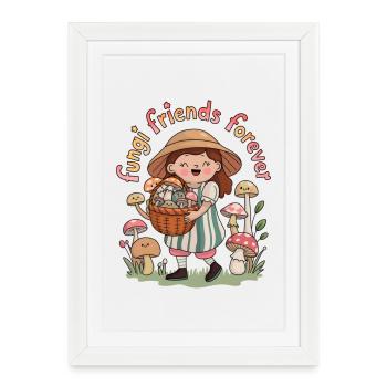 Fungi Friends Forever - Framed poster (27 × 37 cm) - white - Front