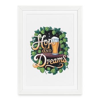 Le houblon et les rêves - Affiche encadrée (27 × 37 cm) - blanc - Devant