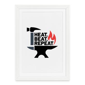 Heat, Beat, Repeat - Framed poster (27 × 37 cm) - white - Front