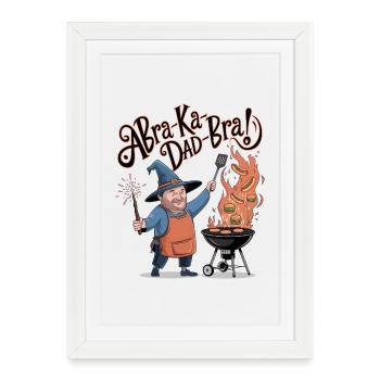 AbraKa-Dad-Bra ! - Affiche encadrée (27 × 37 cm) - blanc - Devant