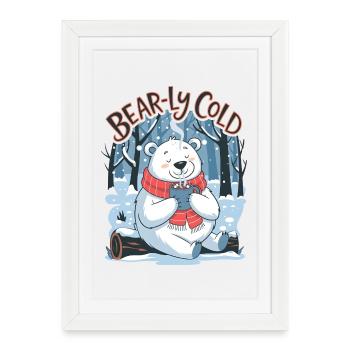 Froid d’ours - Affiche encadrée (27 × 37 cm) - blanc - Devant