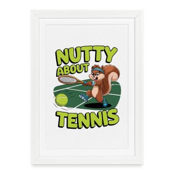 Nutty About Tennis - Affiche encadrée (27 × 37 cm) - blanc - Devant
