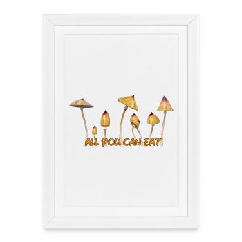 Champignons magiques Zauberpilze Psylos Pilze Party Fun - Affiche encadrée (27 × 37 cm) - blanc - Devant