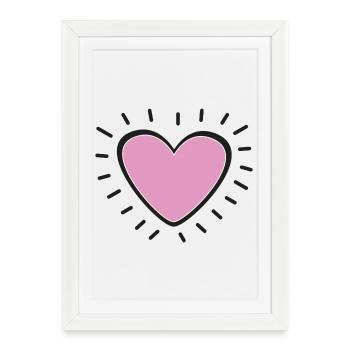 Pastel Pink Heart Radiant Charm - Framed poster (27 × 37 cm) - white - Front