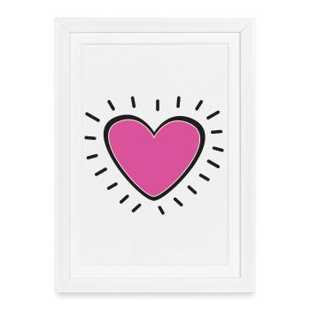 Pink Heart Burst Logo - Affiche encadrée (27 × 37 cm) - blanc - Devant