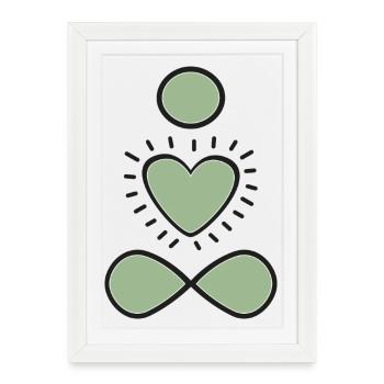 Mint Heart Infinity Emblem - Framed poster (27 × 37 cm) - white - Front