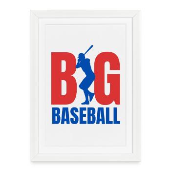Baseball BIG - Affiche encadrée (27 × 37 cm) - blanc - Devant