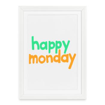 Joyeux lundi - Affiche encadrée (27 × 37 cm) - blanc - Devant