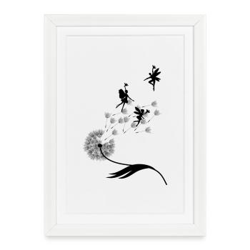 Butterfly Design Pustula Meadow Hearts Fairies - Framed poster (27 × 37 cm) - white - Front