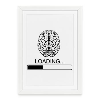 Brain Proverbes drôle drôle de petit déjeuner blague - Affiche encadrée (27 × 37 cm) - blanc - Devant