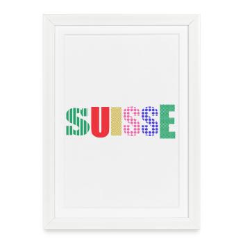 SUISSE - Affiche encadrée (27 × 37 cm) - blanc - Devant