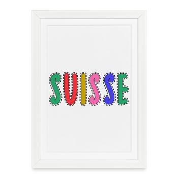 SUISSE. PAYS. GENEVE - Affiche encadrée (27 × 37 cm) - blanc - Devant