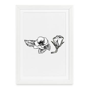 Pensée - Affiche encadrée (27 × 37 cm) - blanc - Devant