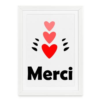 MERCI. MAÎTRESSE. MAÎTRE. MERCI MAÎTRESSE - Affiche encadrée (27 × 37 cm) - blanc - Devant