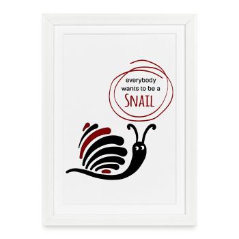 Escargot - Affiche encadrée (27 × 37 cm) - blanc - Devant