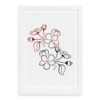 Blüten, Fleurs - Affiche encadrée (27 × 37 cm) - blanc - Devant