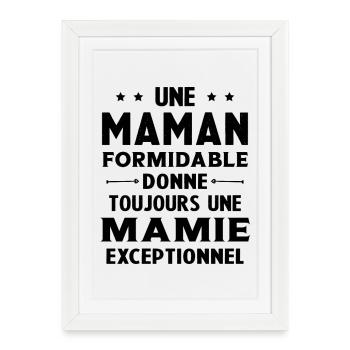 Cadeau pour Grand-Mère - Une Mamie Exceptionnelle - Affiche encadrée (27 × 37 cm) - blanc - Devant