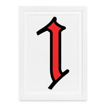 1. 1 AN. 1er ANNIVERSAIRE. ANNIVERSAIRE 1 AN - Affiche encadrée (27 × 37 cm) - blanc - Devant