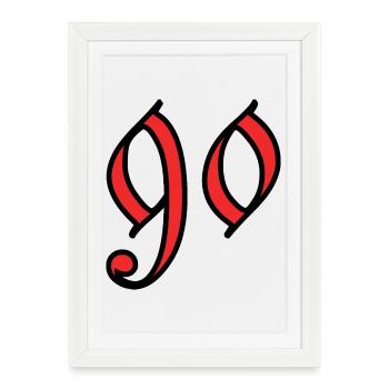 90 - Framed poster (27 × 37 cm) - white - Front