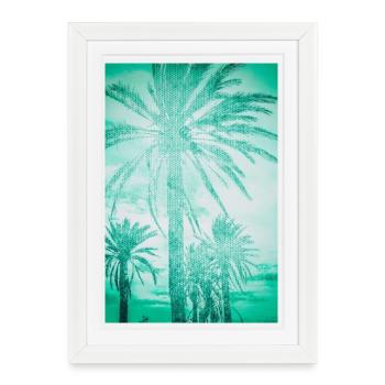 Mintteal Palm Tree Panorama - Framed poster (27 × 37 cm) - white - Front