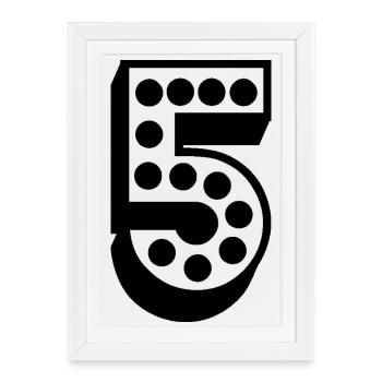5. 5 ANS. 5e ANNIVERSAIRE. ANNIVERSAIRE 5 ANS - Affiche encadrée (27 × 37 cm) - blanc - Devant
