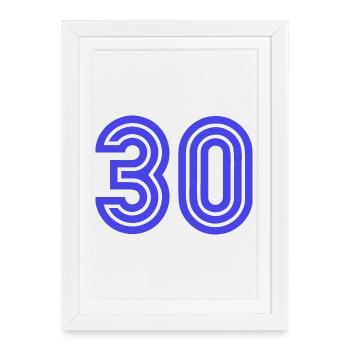 30. 30 YEARS. 30th ANNIVERSARY. 30 YEARS ANNIVERSARY. - Framed poster (27 × 37 cm) - white - Front