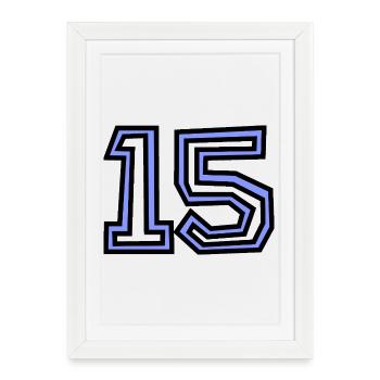 15. 15 ANS. 15e ANNIVERSAIRE. ANNIVERSAIRE 15 ANS. - Affiche encadrée (27 × 37 cm) - blanc - Devant