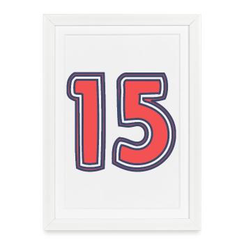 15. 15 ANS. 15e ANNIVERSAIRE. ANNIVERSAIRE 15 ANS. - Affiche encadrée (27 × 37 cm) - blanc - Devant