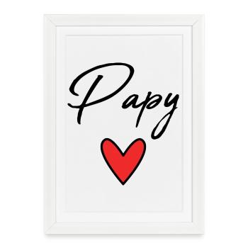 GRANDPA. FATHER'S DAY. HAPPY GRANDPA'S DAY. I LOVE YOU. - Framed poster (27 × 37 cm) - white - Front